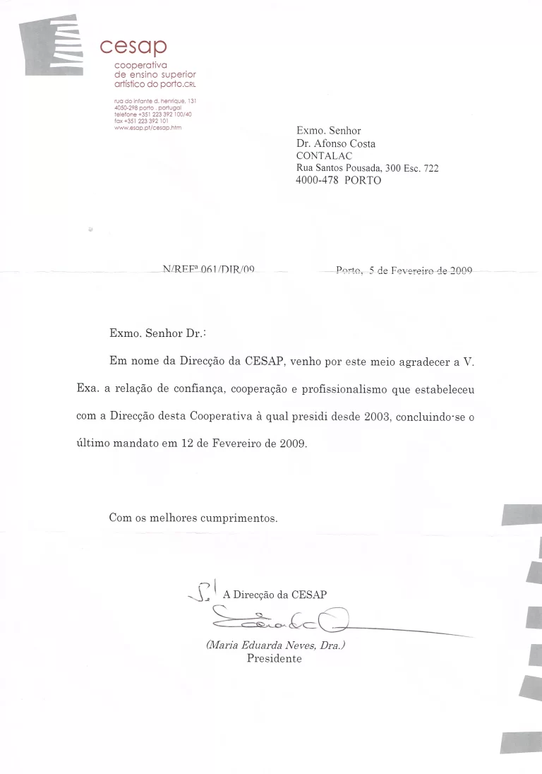 Carta Agradecimento